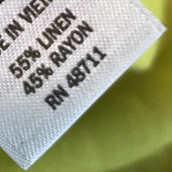 Ophelia Roe Linen Ruffle Neck Sleeveless Blouse with Button Back Women XL - Picture 7 of 8